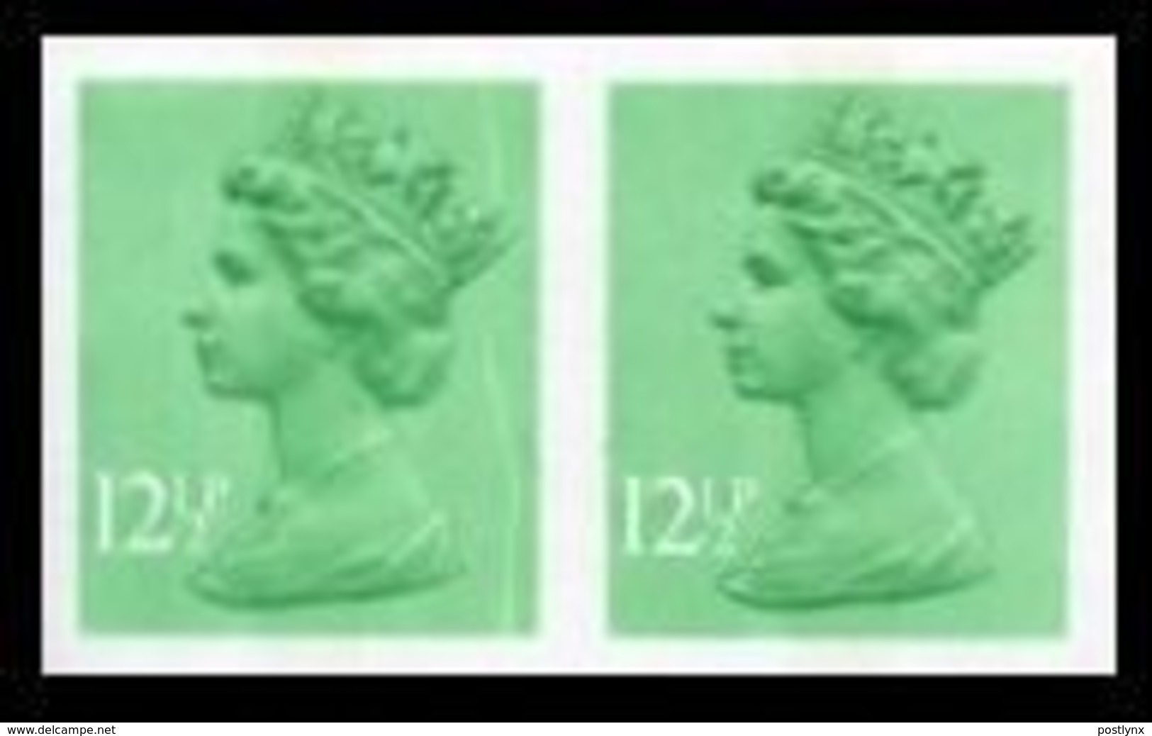 CV:€156.00  GREAT BRITAIN QII Machine 12½p IMPERF.PAIR GB - Geschnitten