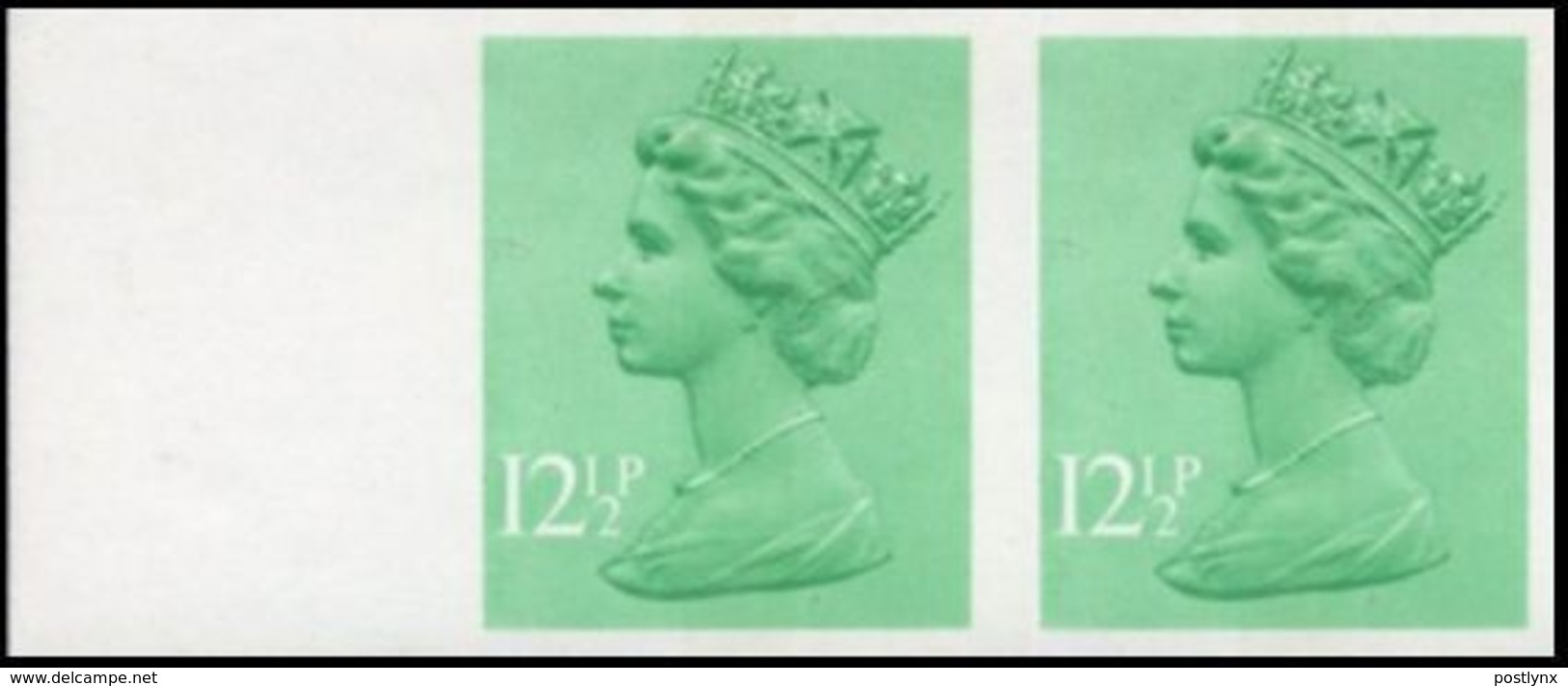 CV:€156.00  GREAT BRITAIN QII Machine 12½p MARG.IMPERF.PAIR GB - Imperforados