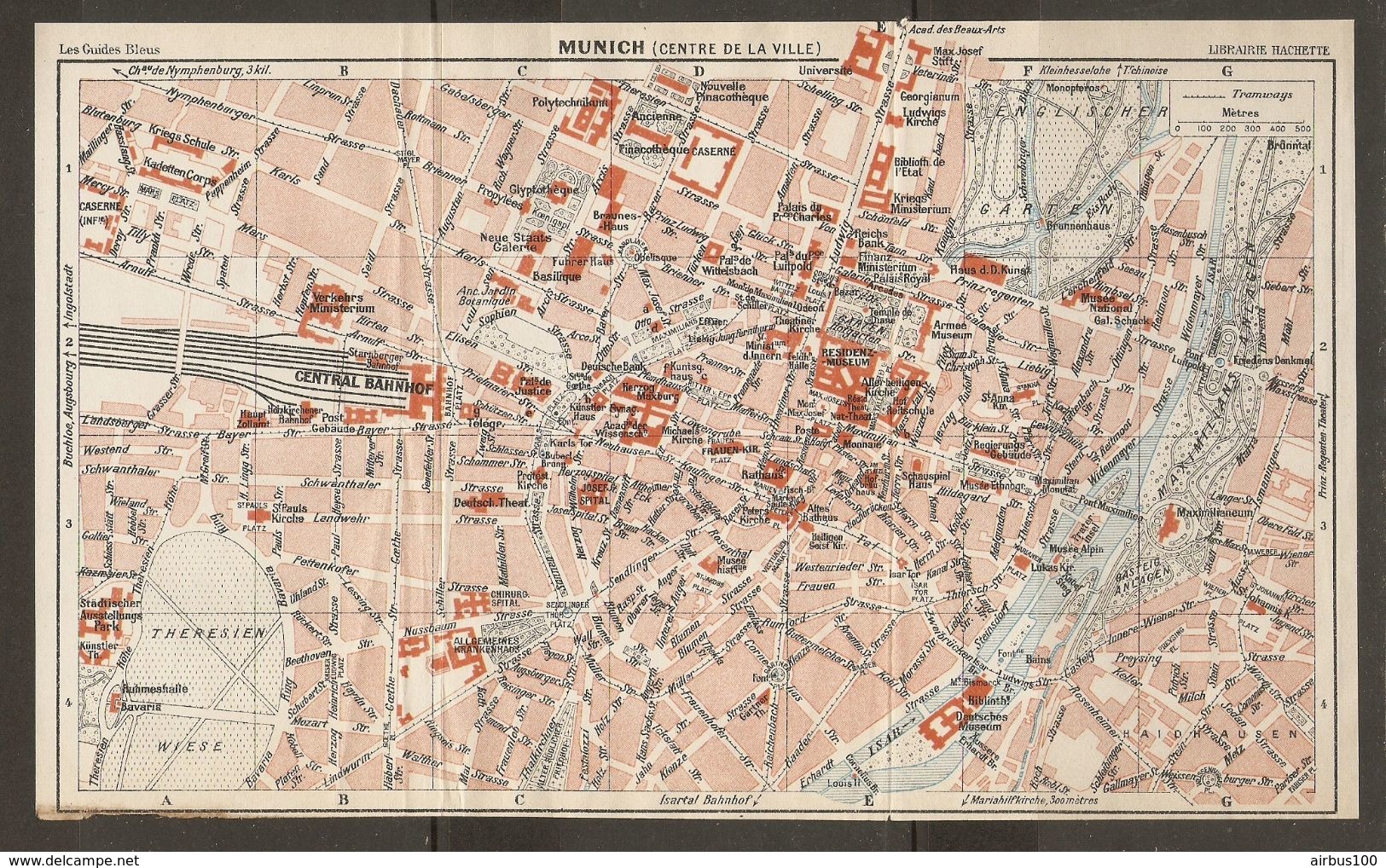 CARTE PLAN 1937 BAVIERE MUNICH CENTRE - KARTE 1937 BAYERN MÜNCHEN ZENTRUM - Topographical Maps