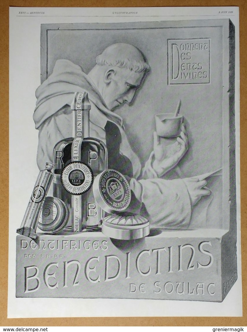 1929 Automobiles UNIC Puteaux D'après Jean A. Mercier (Affiches Lutetia) -Dentifrice Des Bénédictins De Soulac-Publicité - Advertising