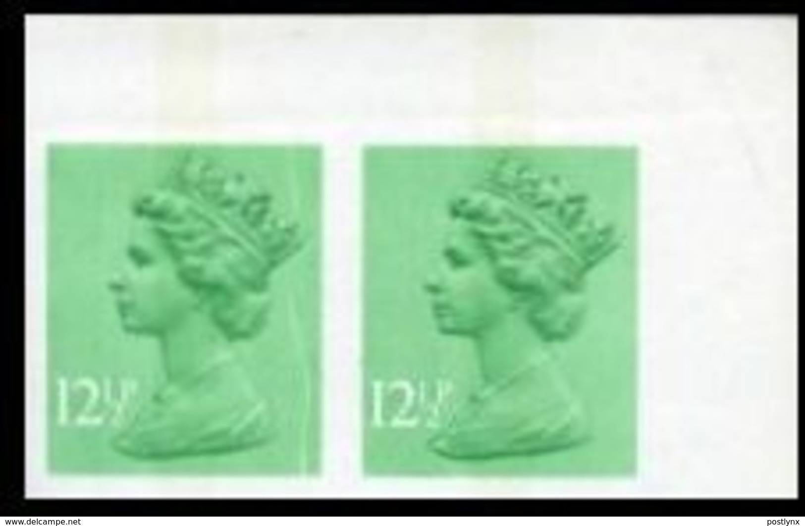 CV:€156.00  GREAT BRITAIN QII Machine 12½p CORNER.IMPERF.PAIR GB - Imperforated