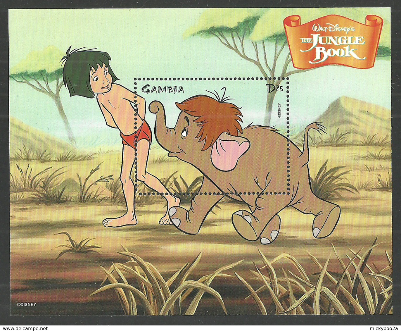 GAMBIA 1999 DISNEY JUNGLE BOOK KIPLING FILMS CARTOONS ELEPHANTS M/SHEET MNH - Gambie (1965-...)