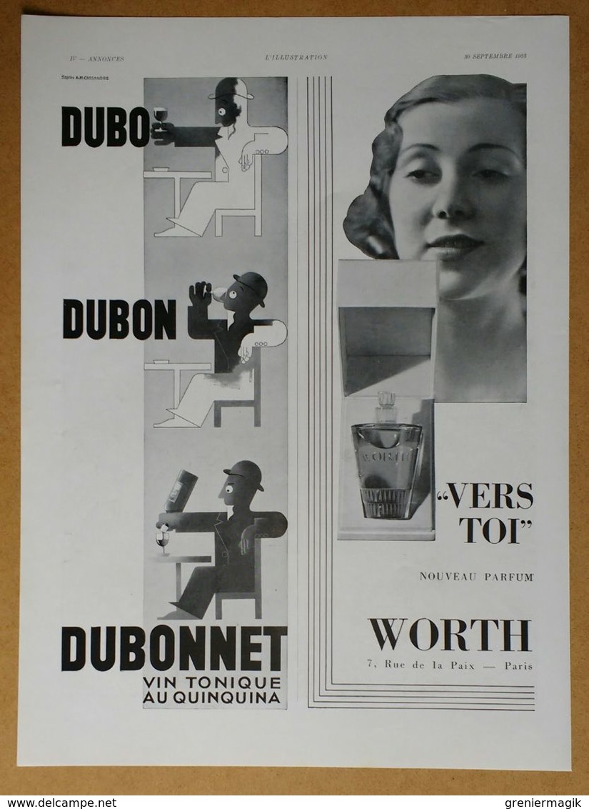 1933 Automobiles UNIC Puteaux Georges Richard Au Salon De L'automobile... - "Vers Toi" Parfum Worth - Publicité - Advertising