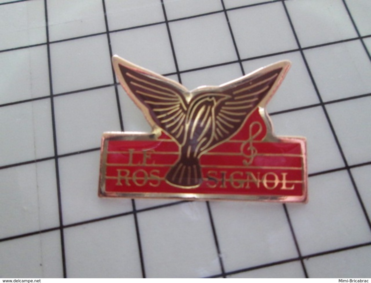 316c Pin's Pins / Beau Et Rare / THEME : ANIMAUX / OISEAU LE ROSSIGNOL MUSIQUE PORTEE MUSICALE CHORALE Par ACSEL - Pin-ups