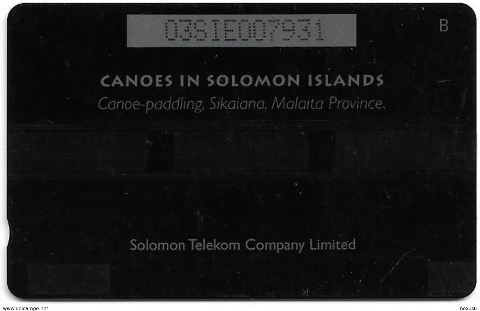 Solomon - Solomon Tel. - GPT - SOL-12 - 03SIE - Canoe-Paddling, Sikaiana, 50$, Used - Isole Salomon