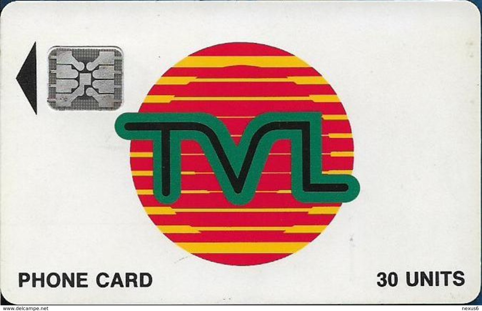 Vanuatu - TVL Logo, SC5 Afnor, Cn. 40733 Embossed, 30U, 06.1992, Used - Vanuatu