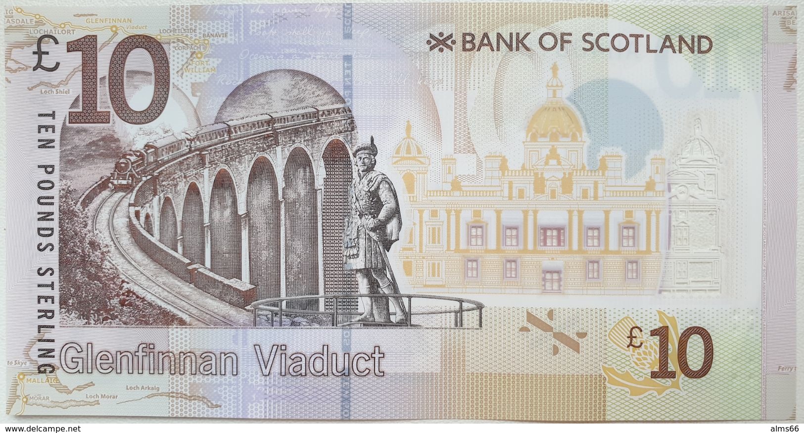 UK Scotland 10 Pounds 2016 UNC  P- 131(1) Polymer < Bank Of Scotland > - 10 Pounds