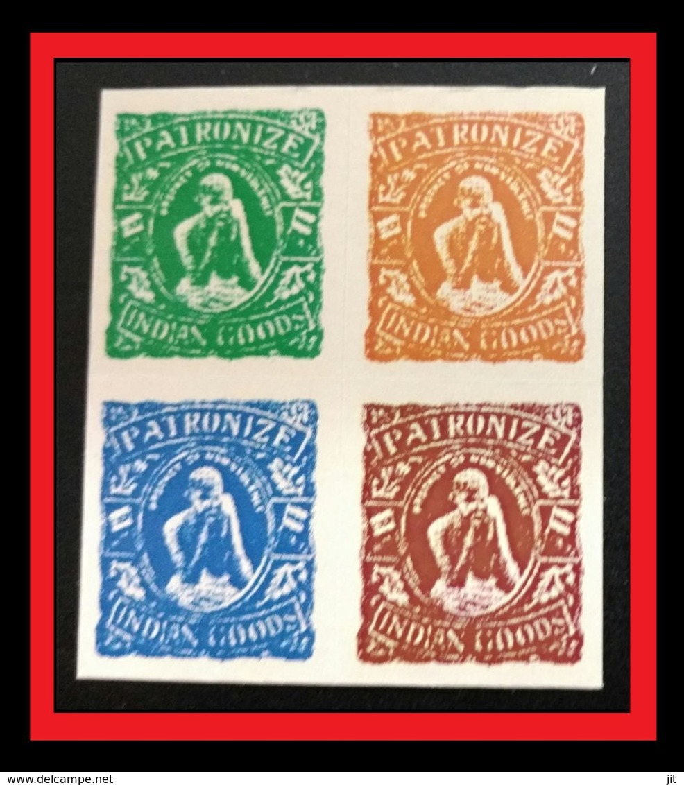 072. INDIA LABEL CINDERELLA MAHATMA GANDHI WITH SLOGAN "PATRONIZE INDIAN GOODS".  MNH - Charity Stamps