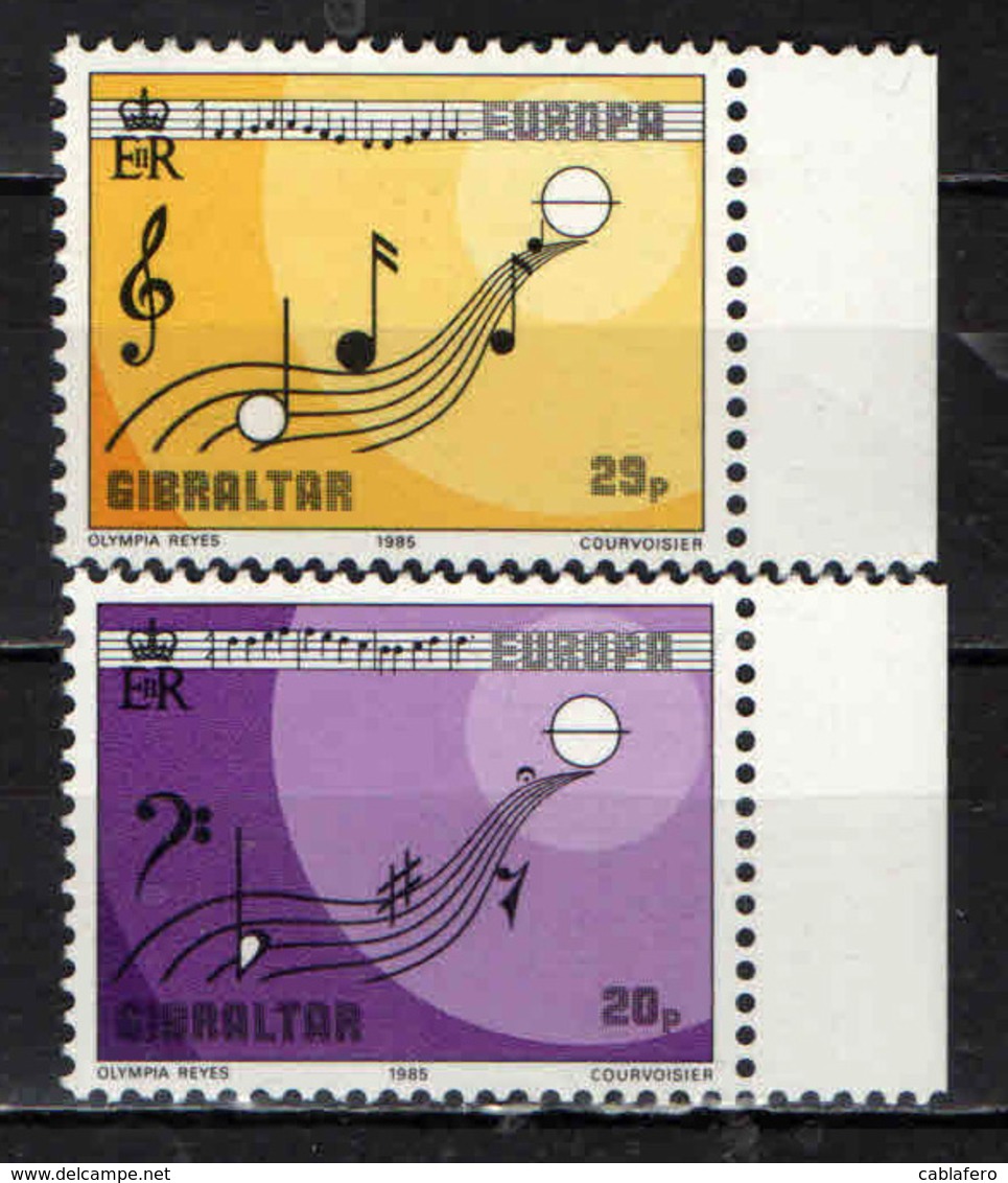GIBILTERRA - 1985 - EUROPA: ANNO EUROPEO DELLA MUSICA - SIMBOLI MUSICALI - MNH - Gibraltar