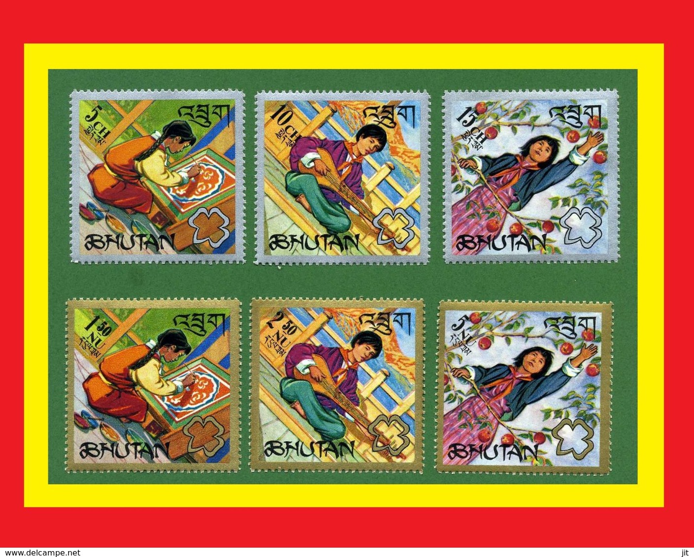 077.BHUTAN 1967 SET/6 STAMP GIRL GUIDES .MNH - Bhutan