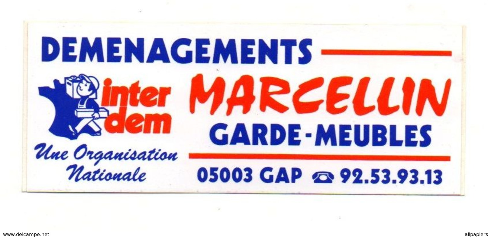 Autocollant Déménagements Inter Dem Marcellin Garde-meubles Gap - Format : 5x13 cm - Adesivi