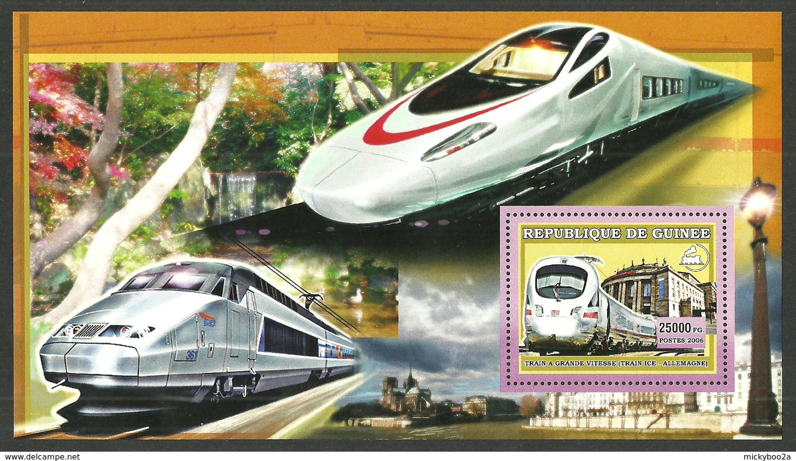 GUINEA BISSAU 2006 TRAINS HIGH SPEED GERMAN M/SHEET MNH - Guinée-Bissau