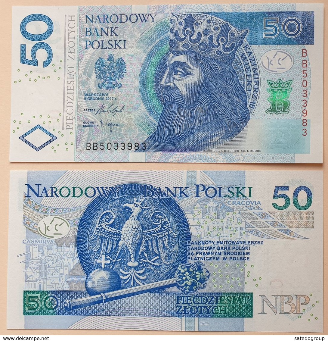 Poland 50 Zlotych 2017 UNC P- 185b - Pologne