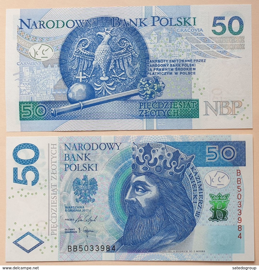 Poland 50 Zlotych 2017 UNC P- 185b - Pologne