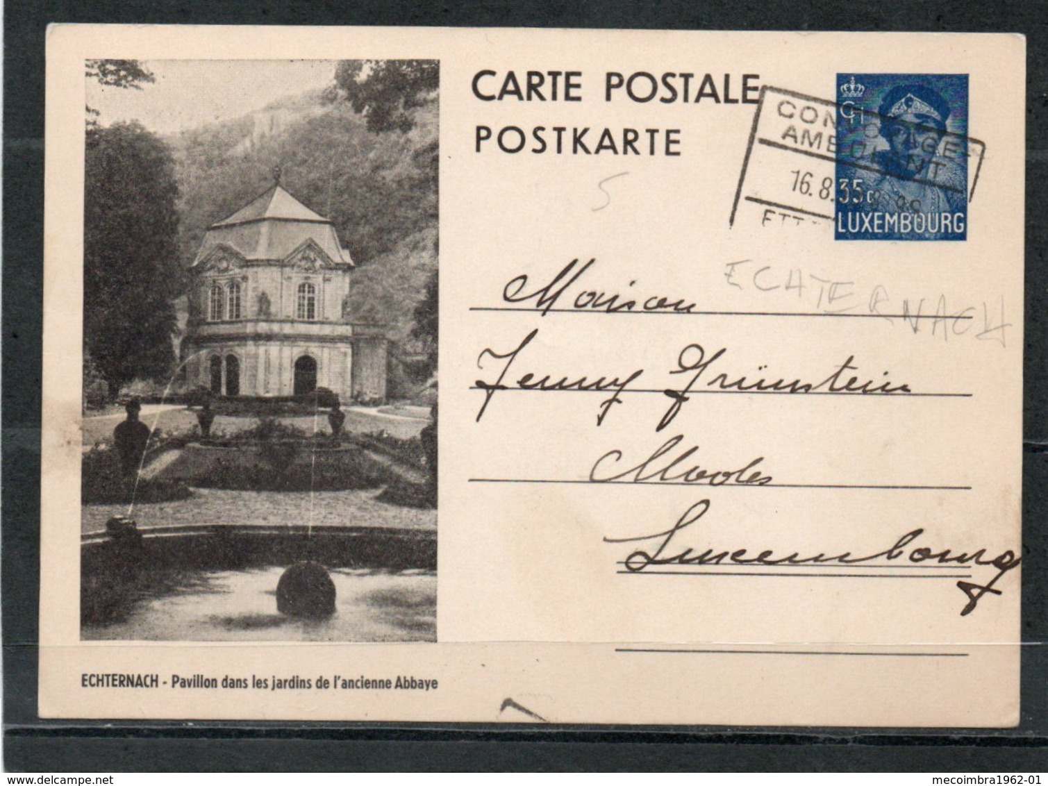 (mec) - Luxembourg Entier Postaux 35c Ecthernach - Stamped Stationery