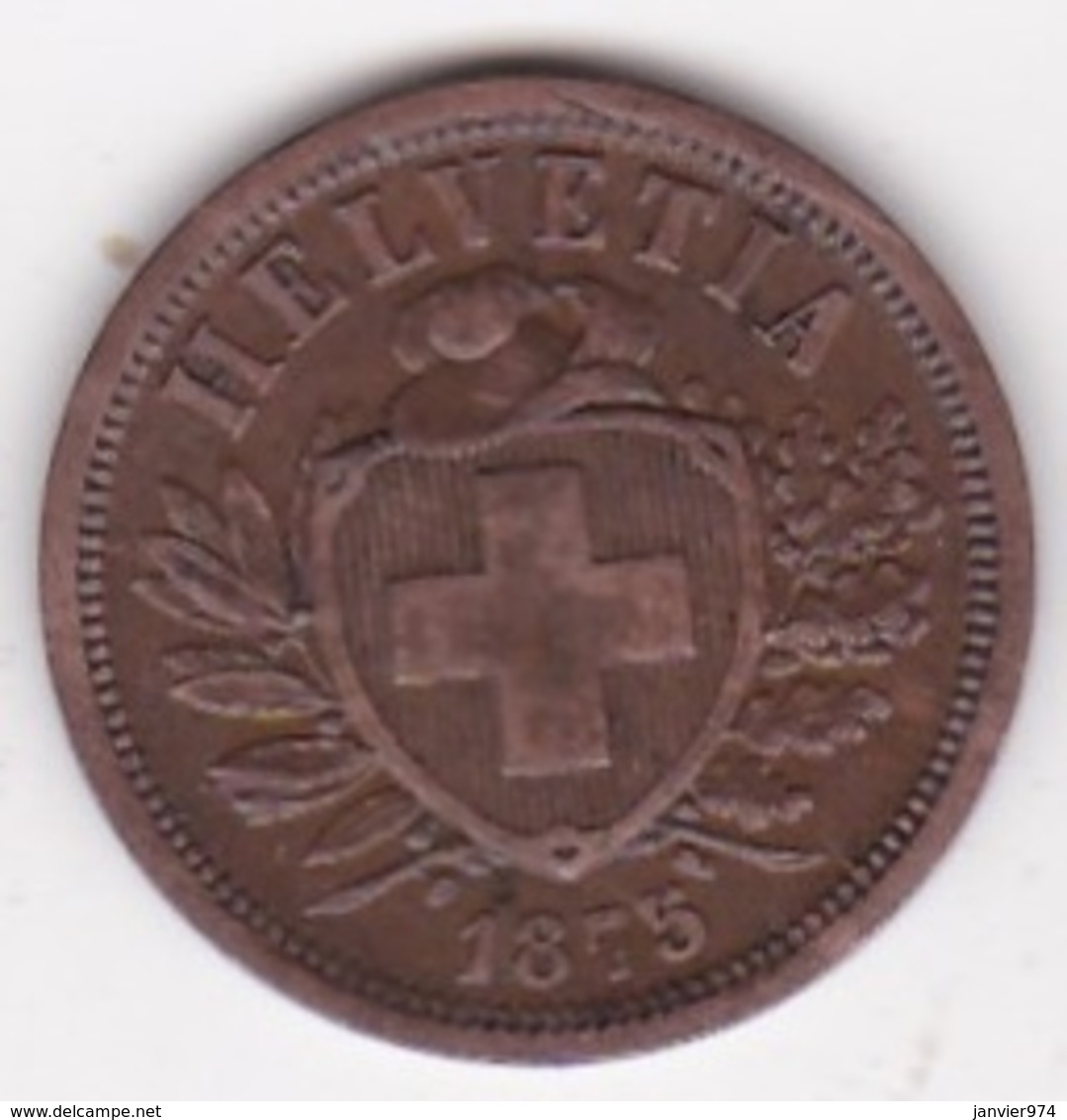 Suisse . 2 Rappen 1875 B , En Bronze - 2 Centimes / Rappen