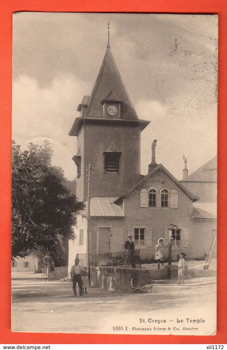 DUA-05 RARE St.-Cergues Le Temple, ANIME: Circulé 1923 - Saint-Cergue