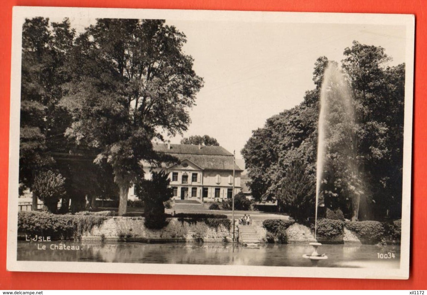 DUA-21 L'Isle, Le Château Et Jet D'eau. Cachet Cottens 1932. Perrochet - Cottens