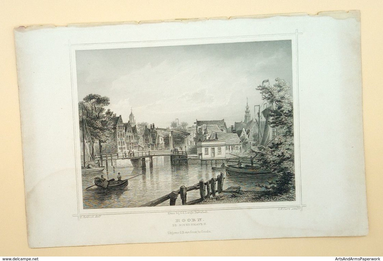 Hoorn Binnenhaven 1858/ Hoorn (NL) Inland Port 1858. Rohbock, Kurz - Arte