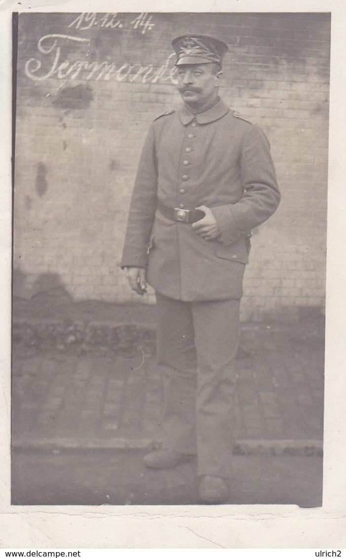 AK Foto Deutscher Soldat In Termonde - Belgien - 19.12.1914  (51114) - Weltkrieg 1914-18