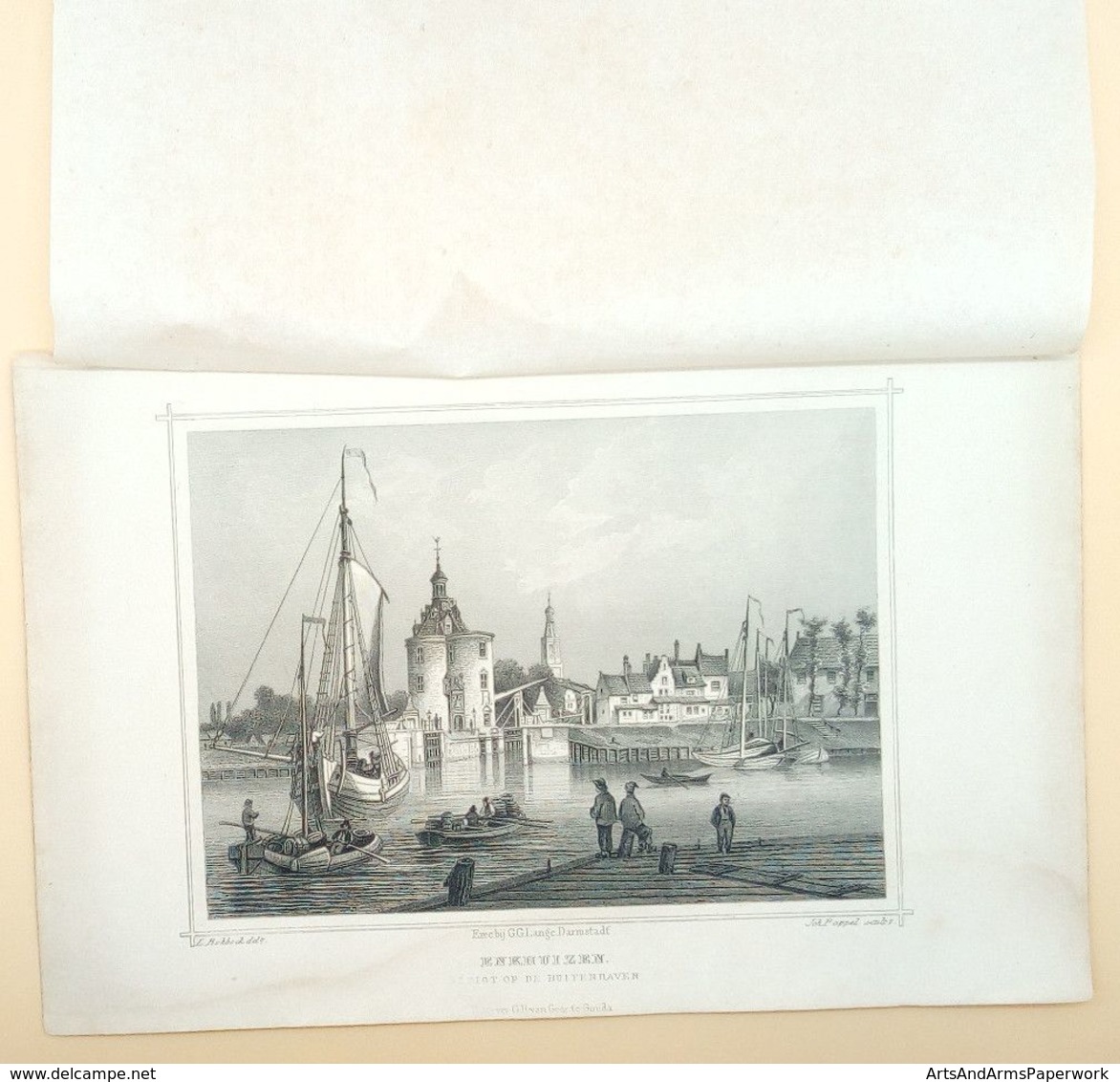 Enkhuizen, Zicht Op Buitenhaven 1858/ Enkhuizen (NL) View On Outer Harbor 1858. Rohbock, Poppel - Arte