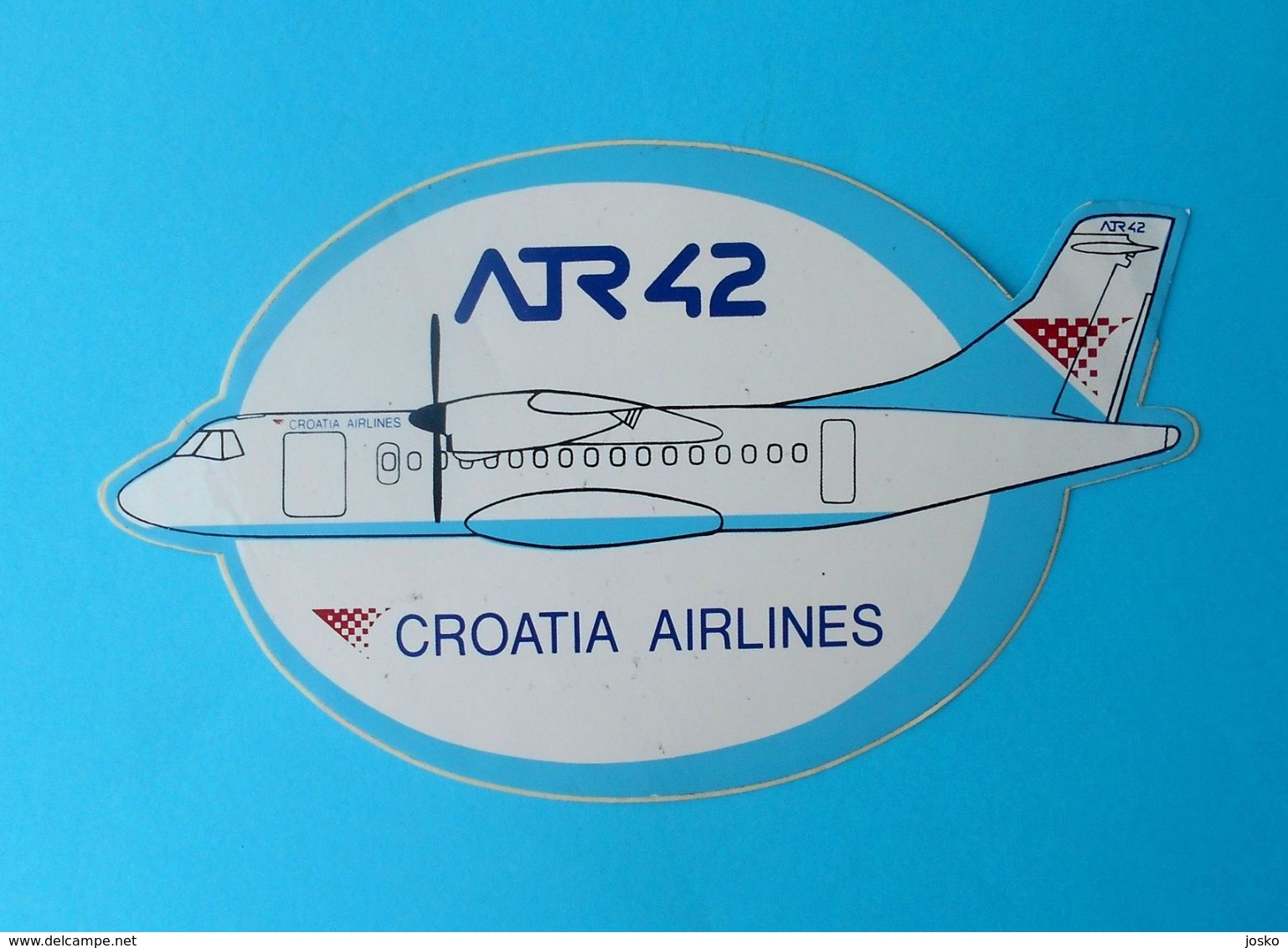 CROATIA AIRLINES ... ATR 42 ... Old And Rare Sticker * Larger Size * Croatian National Airline * Plane Avion Airways - Autocollants