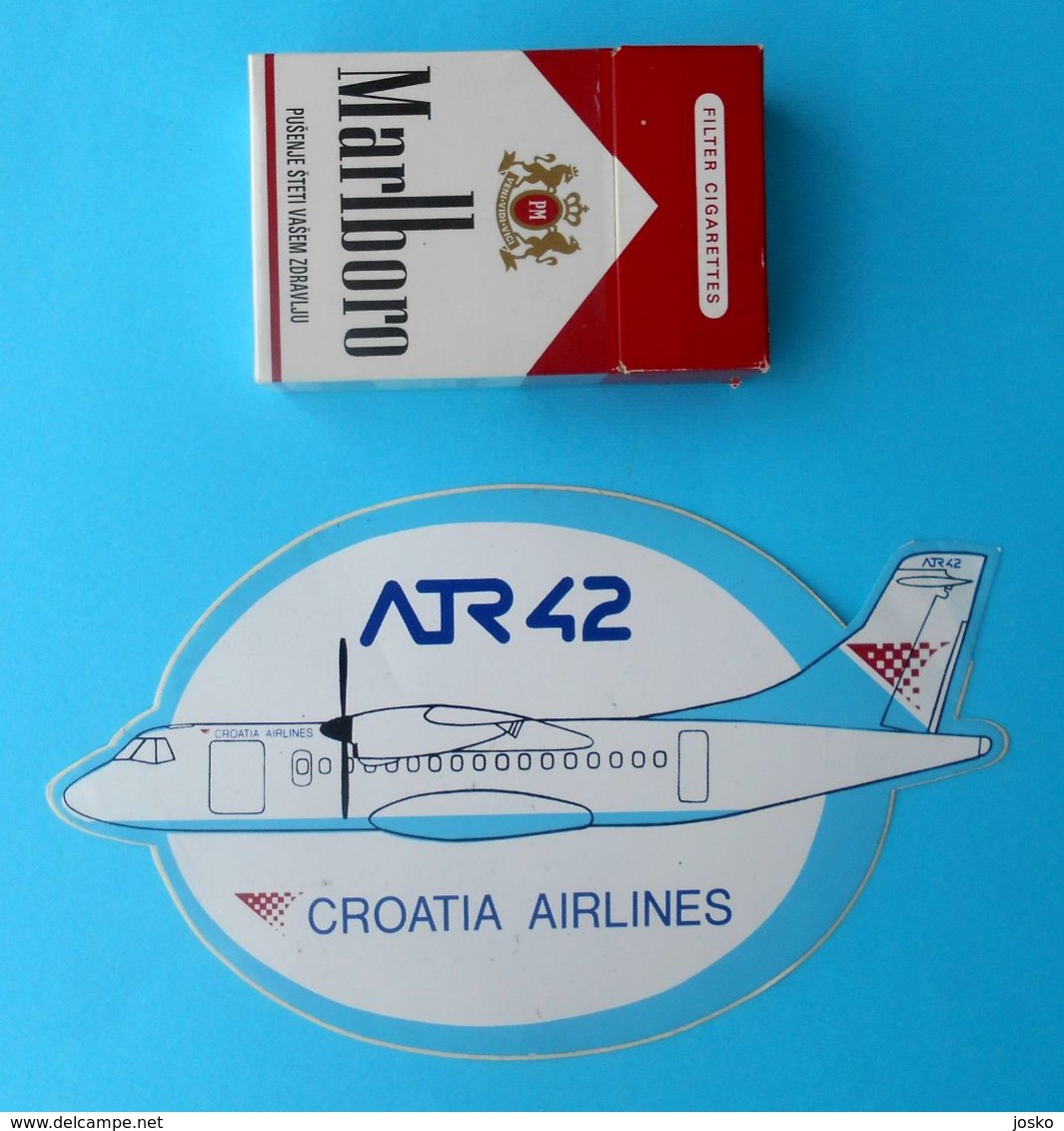 CROATIA AIRLINES ... ATR 42 ... Old And Rare Sticker * Larger Size * Croatian National Airline * Plane Avion Airways - Pegatinas