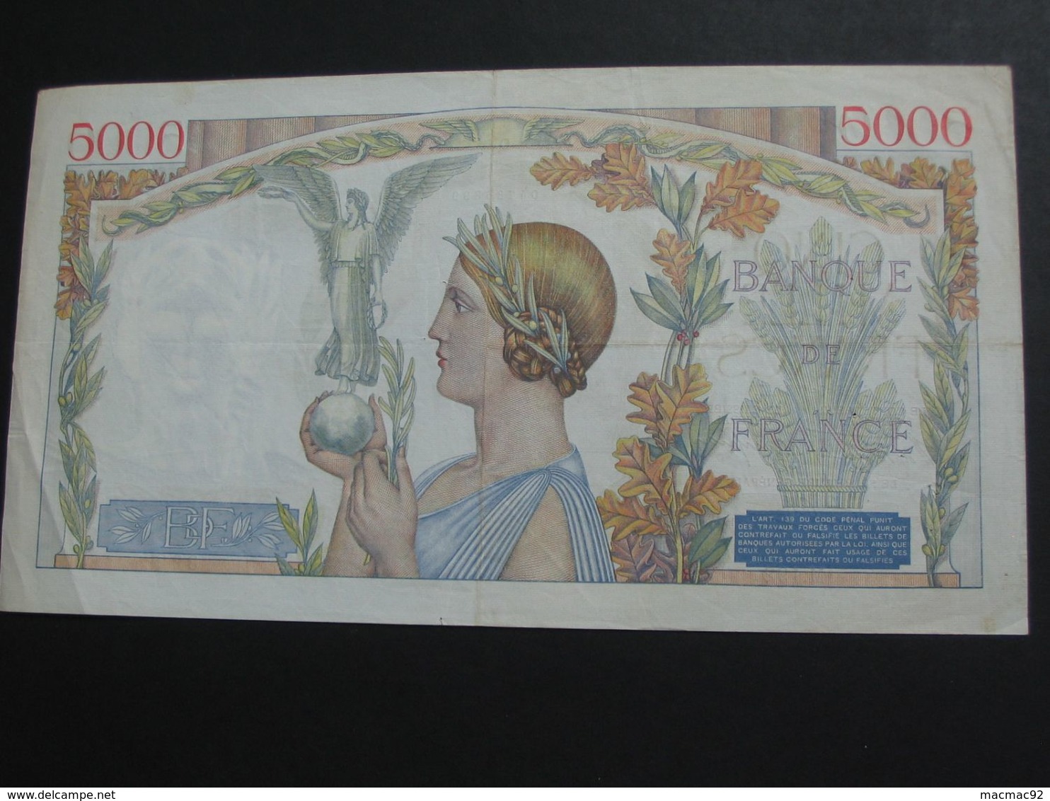 5000 Cinq Mille Francs  - VICTOIRE - 25=5=1939   **** EN ACHAT IMMEDIAT ****  Billet Recherché !!!!!! - 5 000 F 1934-1944 ''Victoire''