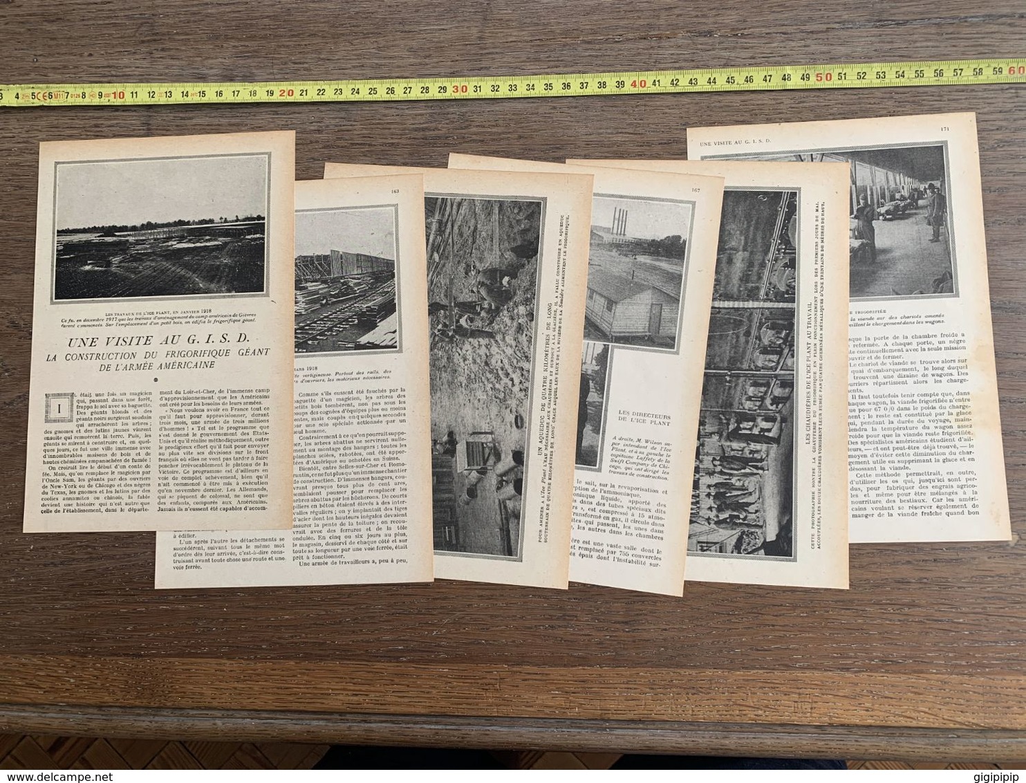 1918 JST VISITE AU GISD CONSTRUCTION FRIGORIFIQUE GEANT ARMEE AMERICAINE ICE PLANT GLACIERE NEGRES GIEVRES - Collezioni