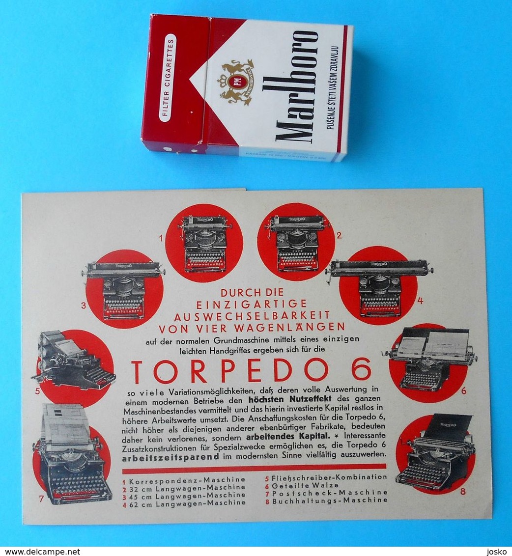 TORPEDO 6 - Famous Germany Typewriter Orig. Vintage Pre-WW2 Ad-order Form * Machine à écrire Schreibmaschine Deutschland - Other & Unclassified