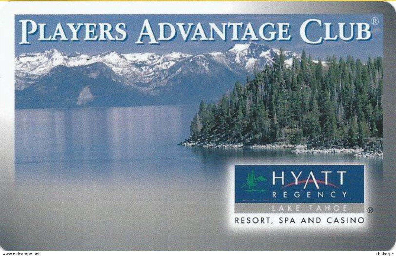 Hyatt Regency Casino - Lake Tahoe, NV - Slot Card (BLANK) - Tarjetas De Casino