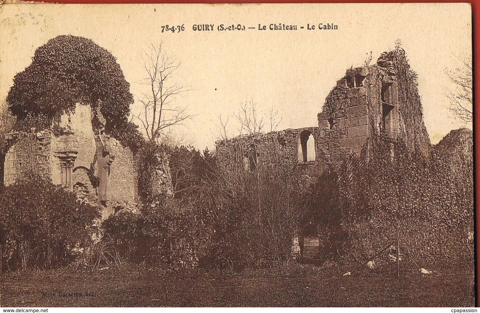 95- GUIRY (S Et O)  Le Chateau- Le Cabin - Circulée 1939-  Scans Recto Verso - Guiry En Vexin