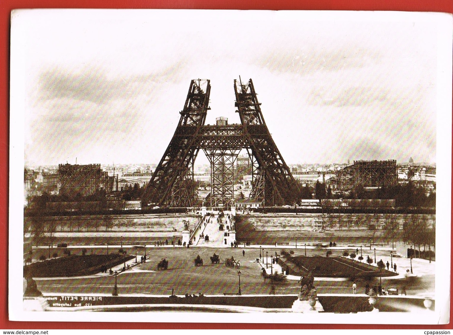 75- PARIS  -Construction Of The EIFFEL TOWER 1888-Photograph By Pierre PETIT-Scans Recto Verso - Tour Eiffel