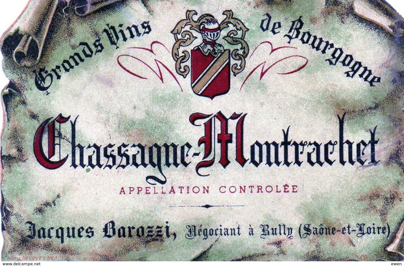 Etiquette De Vin Chassagne-Montrachet Années 50. - Other & Unclassified