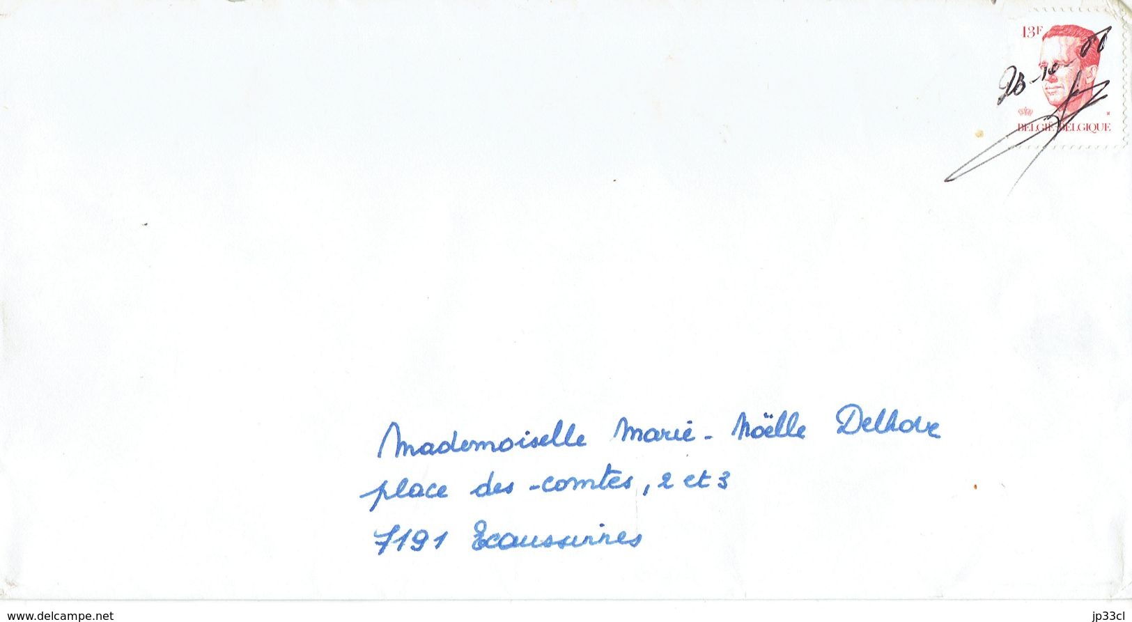 Annulation Manuelle Du 23/10/1986 Sur Timbre Velghe 13F Avec Signature Du Facteur (vers Ecaussinnes) - Other & Unclassified