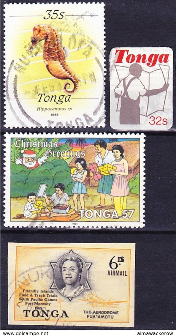 Tonga 1968-1991 Lot Of Stamps Mi 262, 895, 1065, 1194 Used O - Tonga (1970-...)