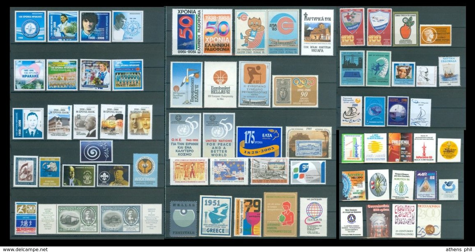 Collection Of 70 Labels, Poster Stamps, Vignettes, Cinderella, From Greece Grèce Griechenland Grecia - Erinnophilie