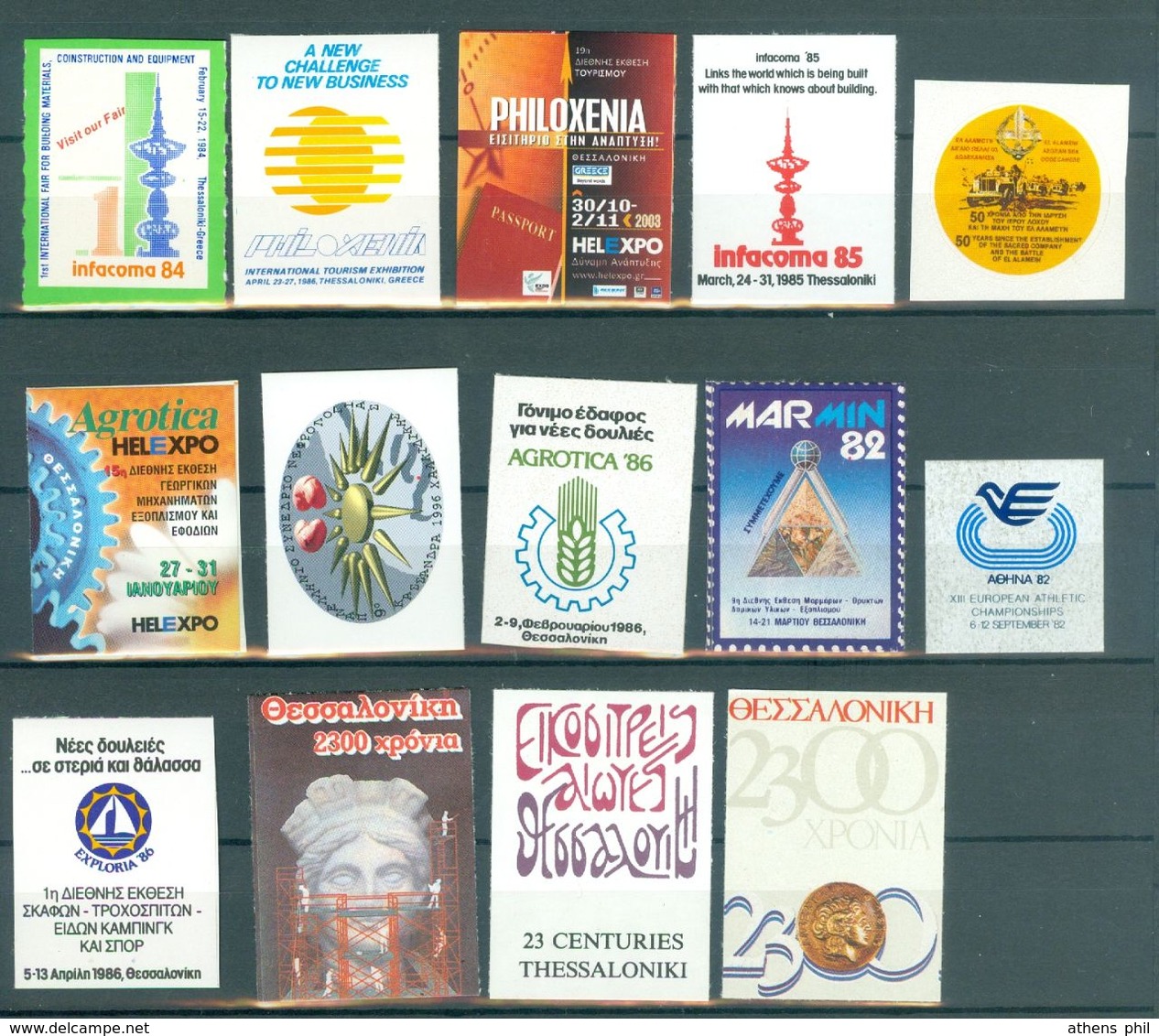 Collection Of 70 Labels, Poster Stamps, Vignettes, Cinderella, From Greece Grèce Griechenland Grecia - Erinnophilie