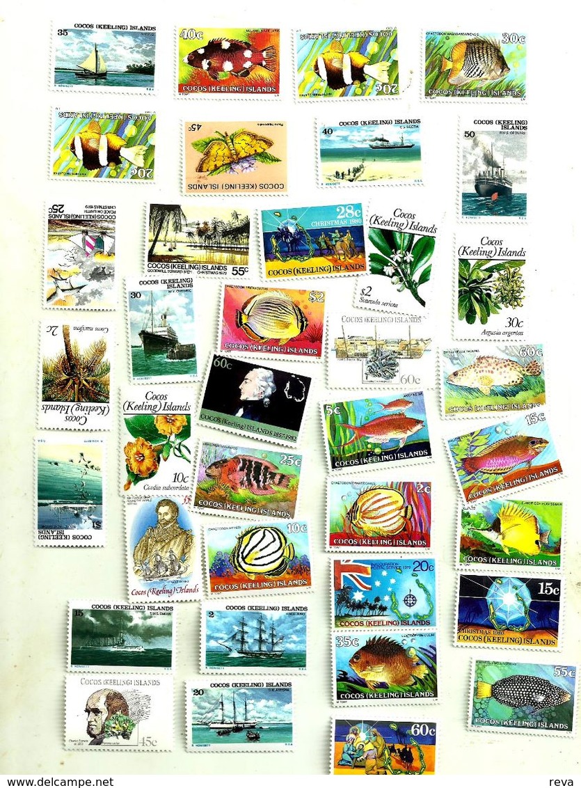 COCOS ISLANDS  PICTORIAL FISHES MAN AIRPLANES SHIPS ETC. SETS UP TO $3 INCL.2 M/S MINT FV $47 READ DESCRIPTION !! - Cocos (Keeling) Islands