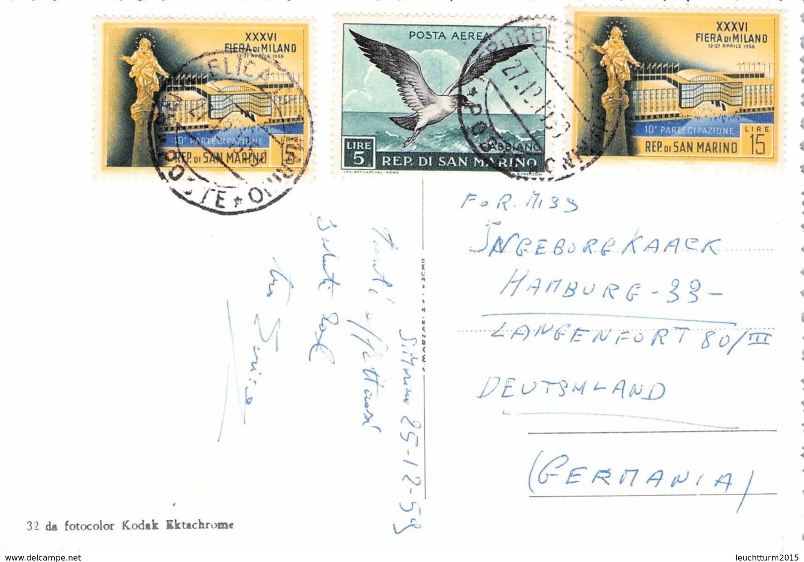 AK SAN MARINO 1959 / Ak 91 - Storia Postale