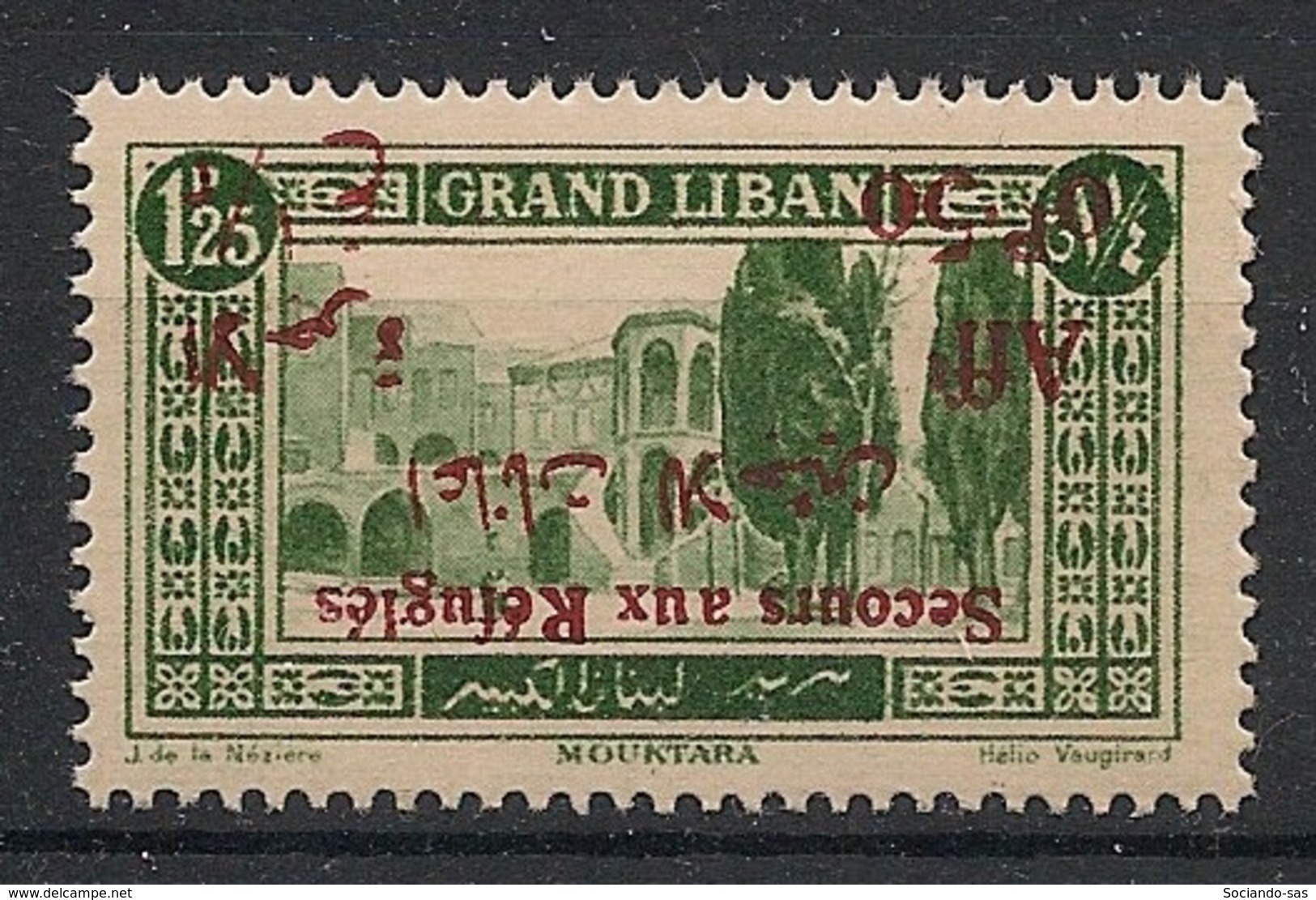 Grand Liban - 1926 - N°Yv. 67d - VARIETE Surcharge Renversée / Inv. Ovpt.  - Neuf Luxe ** / MNH / Postfrisch - Unused Stamps