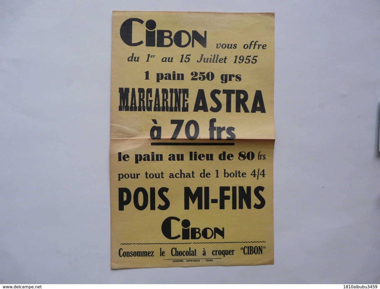 VIEUX PAPIERS - AFFICHE : CIBON 1955 - Affiches