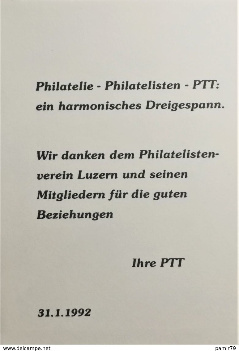 1990 Gruss Des Philatelievereins Luzern MiNr: 1421-1422 - Sonstige & Ohne Zuordnung