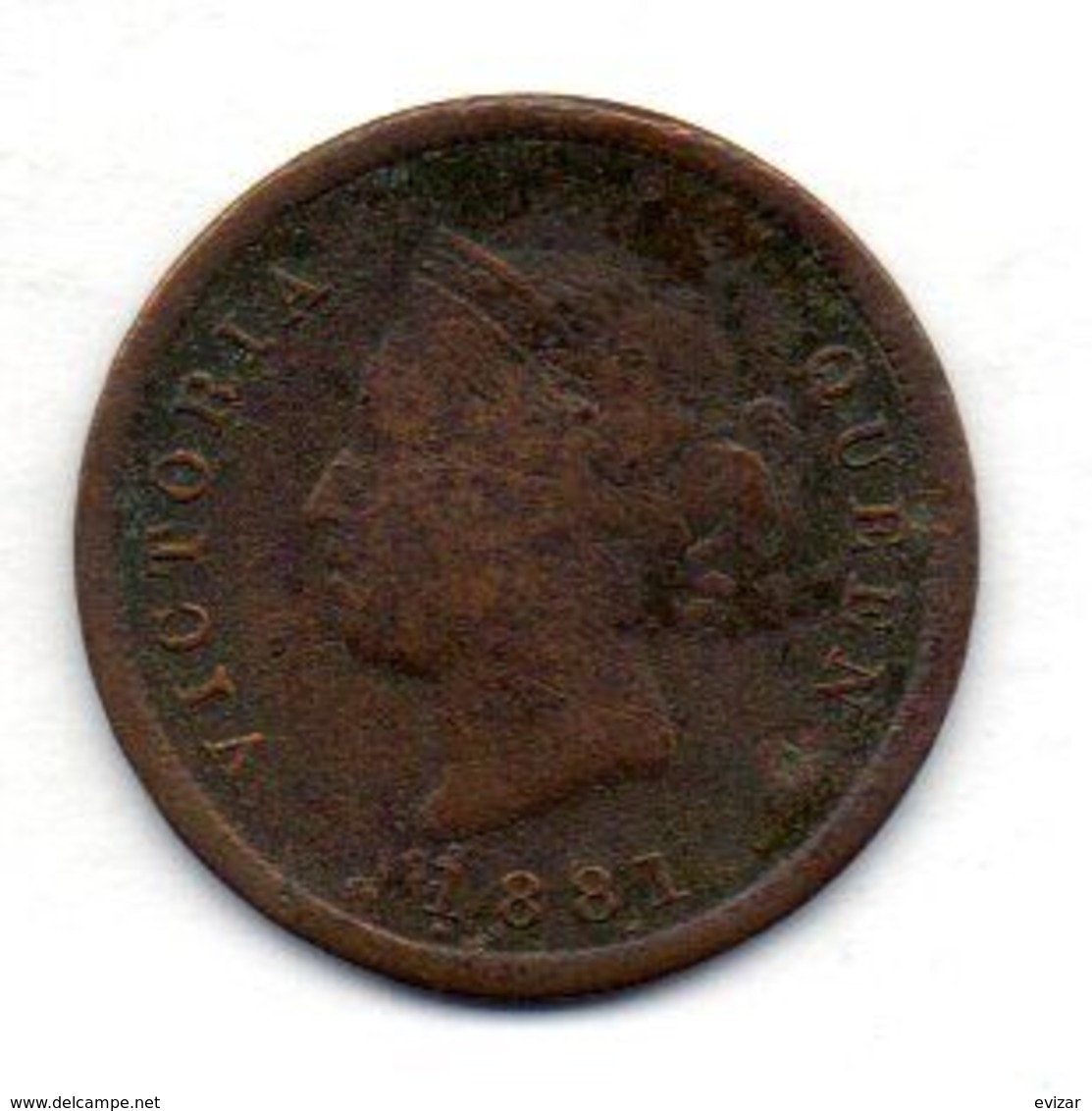 CYPRUS, 1/4 Piastre, Bronze, Year 1881, KM #1.1 - Cipro