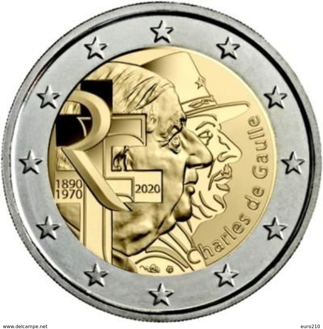 Frankreich - 2 Euro 2020 - Charles De Gaulle - UNC - France