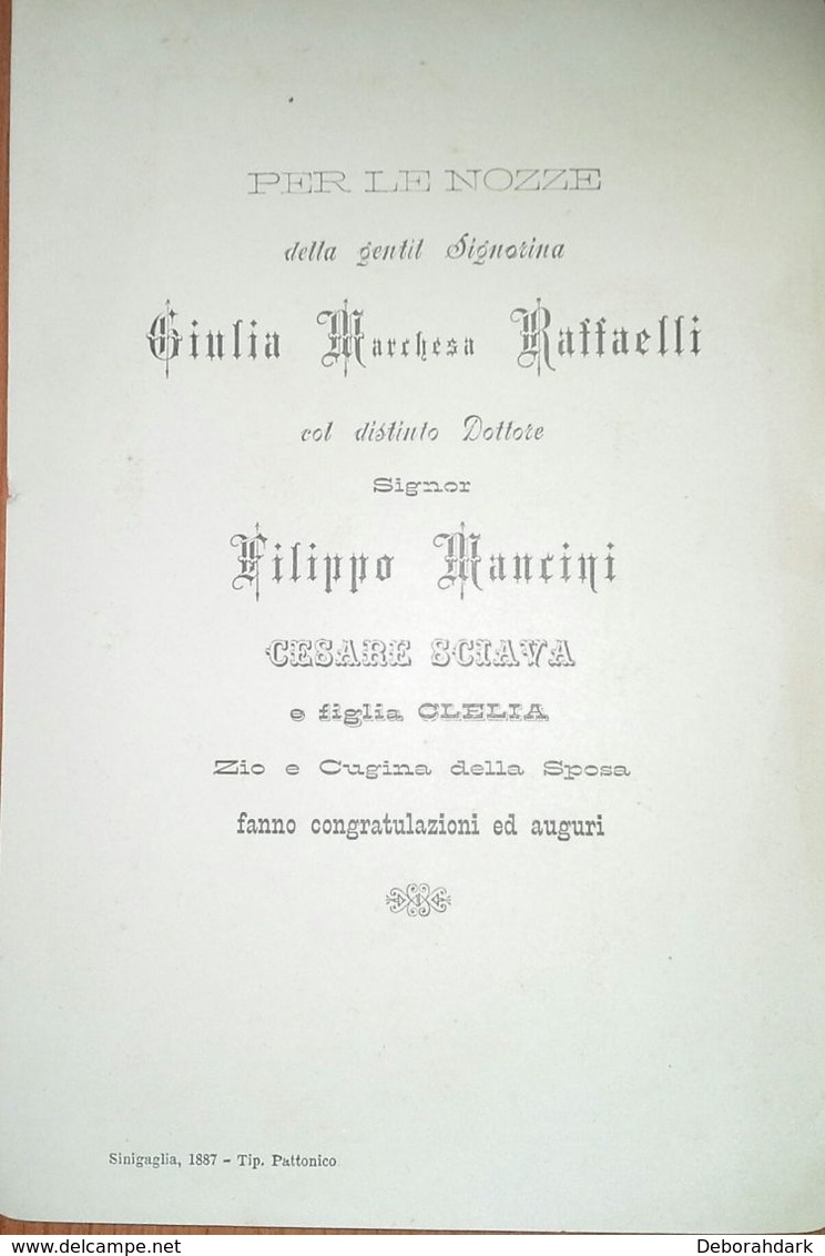 AUGURI PER NOZZE ANNO 1887 - Wedding