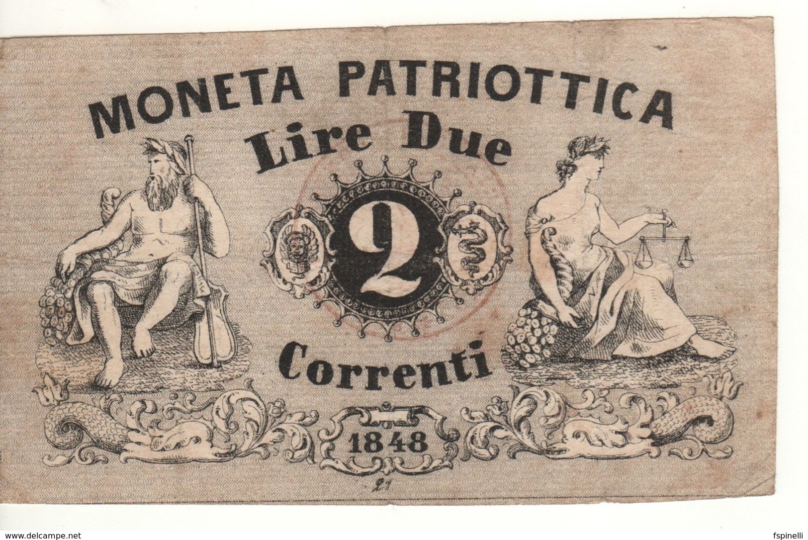 ITALY  Moneta Patriottica   2  Lire  1848 - Other & Unclassified