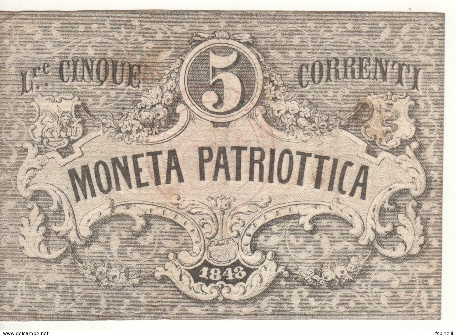 ITALY  Moneta Patriottica   5  Lire  1848 - [ 9] Collezioni