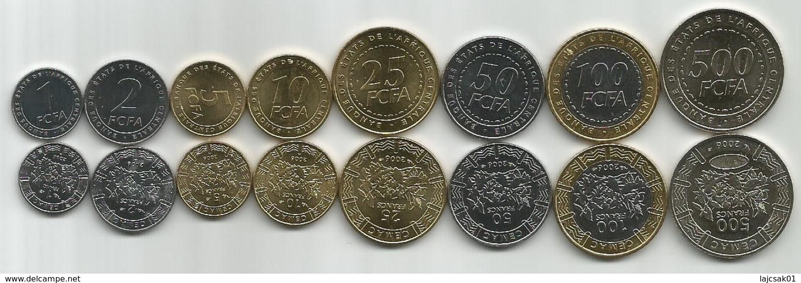 Banque Des Etats De L`Afrique Centrale Bank Of Central African States 2006. FCFA Complete Coins Set - Otros – Africa
