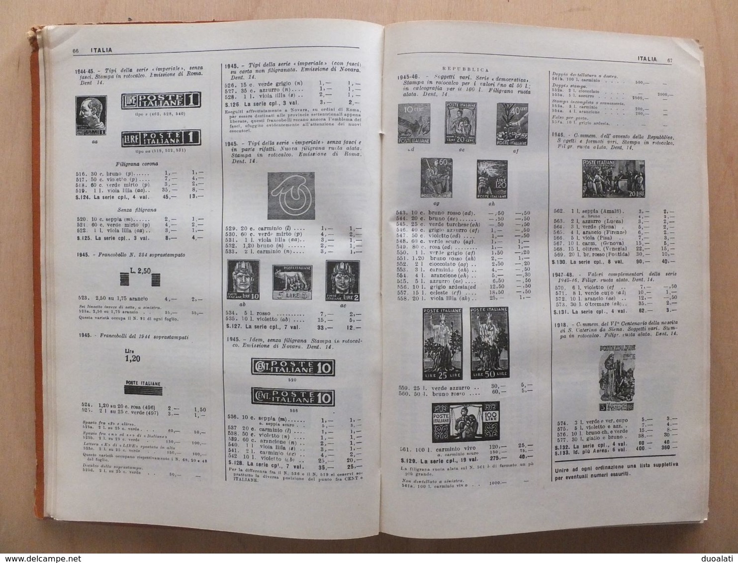 Italy Italia 1949 Catalogo Sassone Dei Francobolli D'Italia E Delle Serie D'Europa Luigi Sassone - Topics